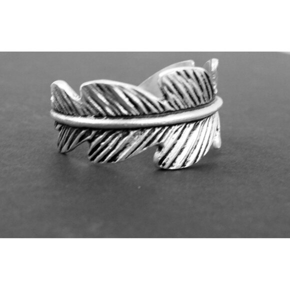 Rustic Cuff Silver Feather Western Cuff Bracelet - Picture 2 of 7